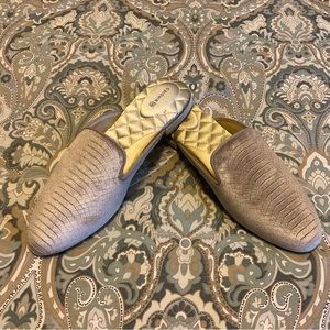 New Birdies The Phoebe Python Embossed Velvet Mule Womens Sz 8.5